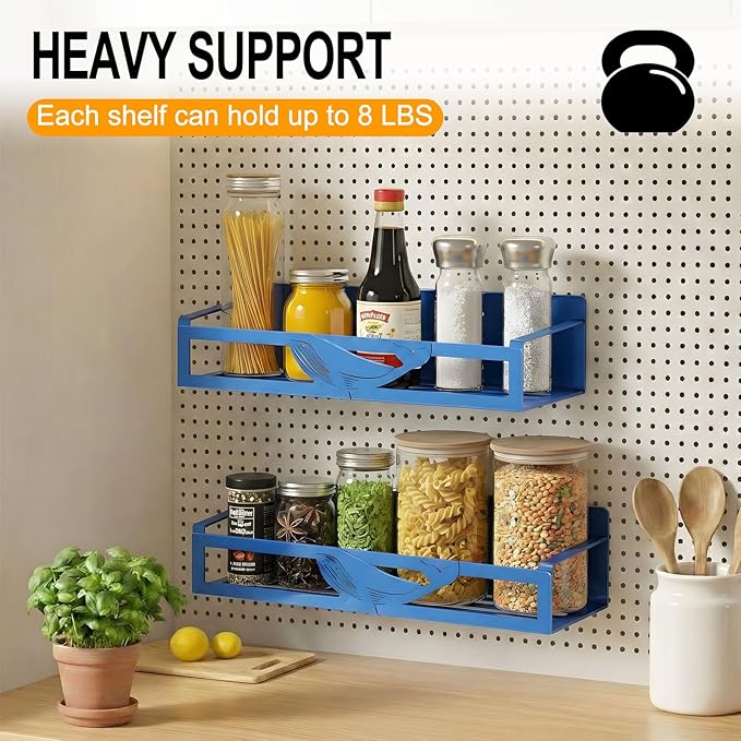 Magnetic Spice Rack for Refrigerator, 4 Pack Metal Magnetic Shelf Organizer for - Image 7