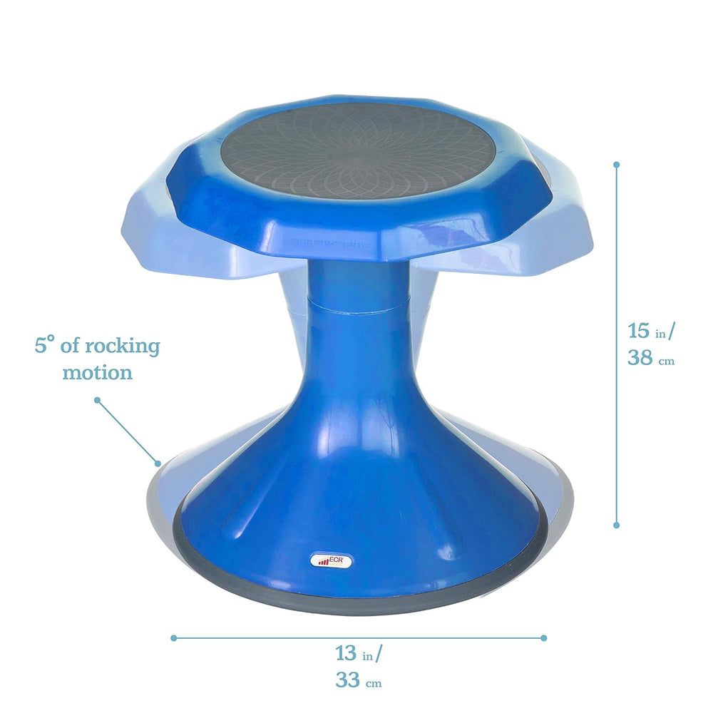ECR4Kids ACE Active Core Engagement Wobble Stool, 15-Inch Seat Height, Flexib...