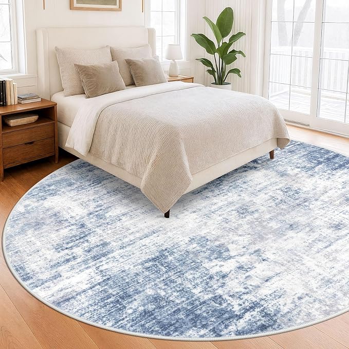 IOHOUZE Abstract Round Area Rug 8 Ft Washable Circle Rugs Large Round Rug Non - Image 8