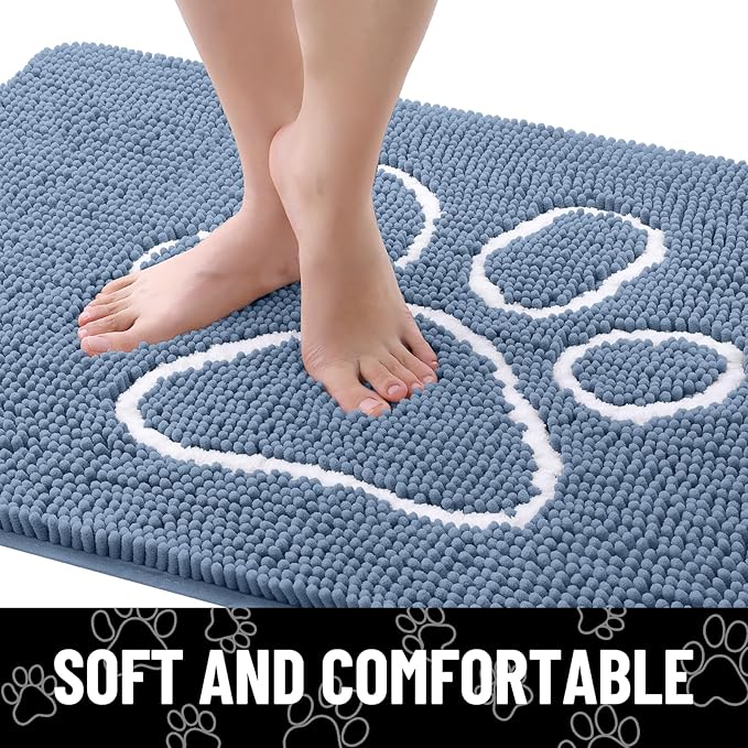 Smiry Dog Door Mat for Muddy Paws, Absorbent Dirt Trapper Non Slip Quick Dry - Image 4