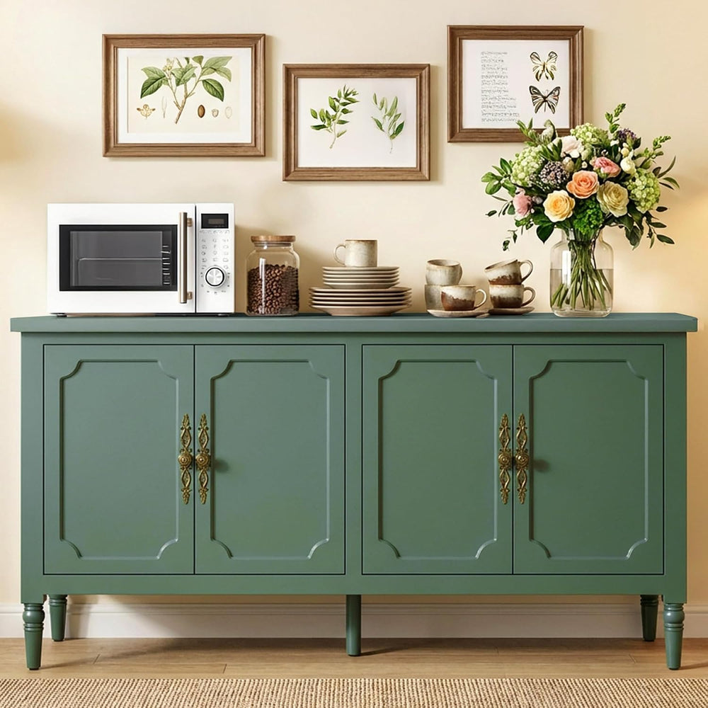 RoyalCraft Buffet Cabinet with Storage, 59" Painted Sideboard Coffee Bar