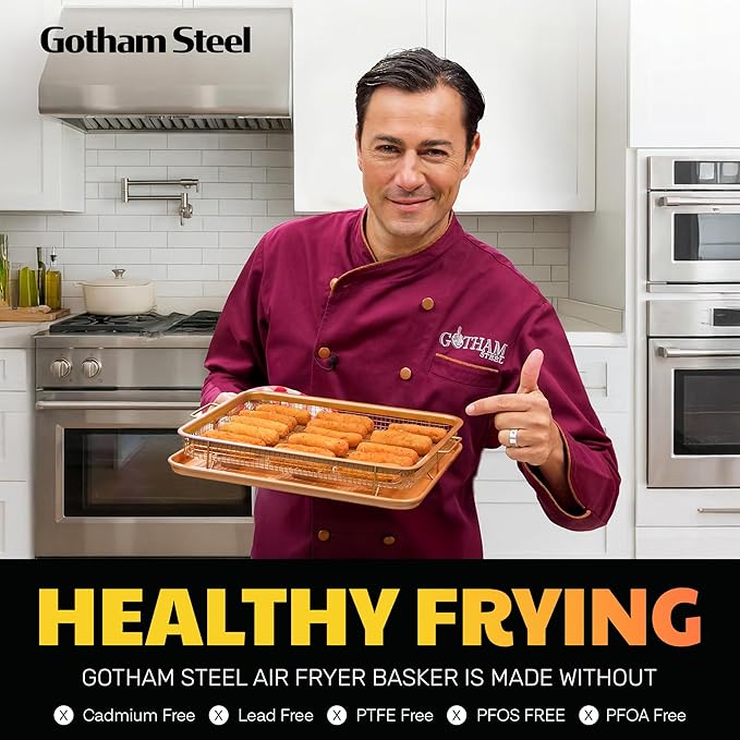 Gotham Steel Baking Sheet with Air Fry Rack, 16.5” x 12.5”, Use as Cooling Wire - Image 4