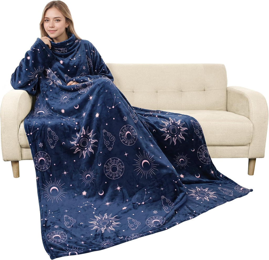 Catalonia Wearable Blanket with Sleeves for Women & Men, Fleece Wrap Throw | Cozy Sleeve Design for Hands-Free Comfort, Perfect for Reading, TV Time & Relaxing, Christmas & Birthday Gift