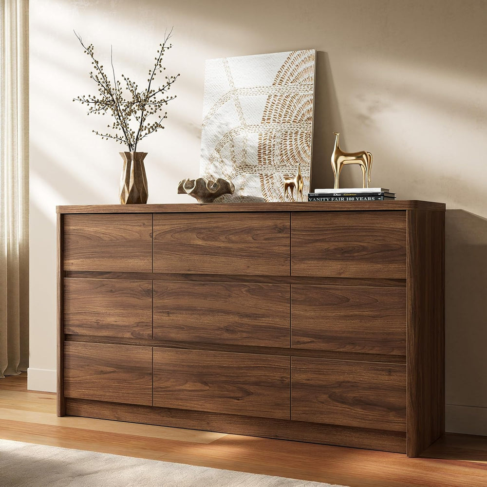 3 Pieces of Dresser and Nightstand Set,55 Inch Width 9-Drawer Dresser & 2...