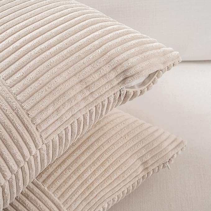 Fancy Homi 2 Packs Tan Lumbar Decorative Throw Pillow Covers 16x28 Inch - Image 4