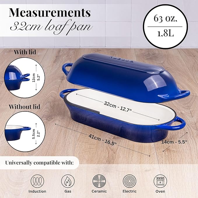 Enamelled Cast Iron Bread Loaf Pot – Dutch Oven