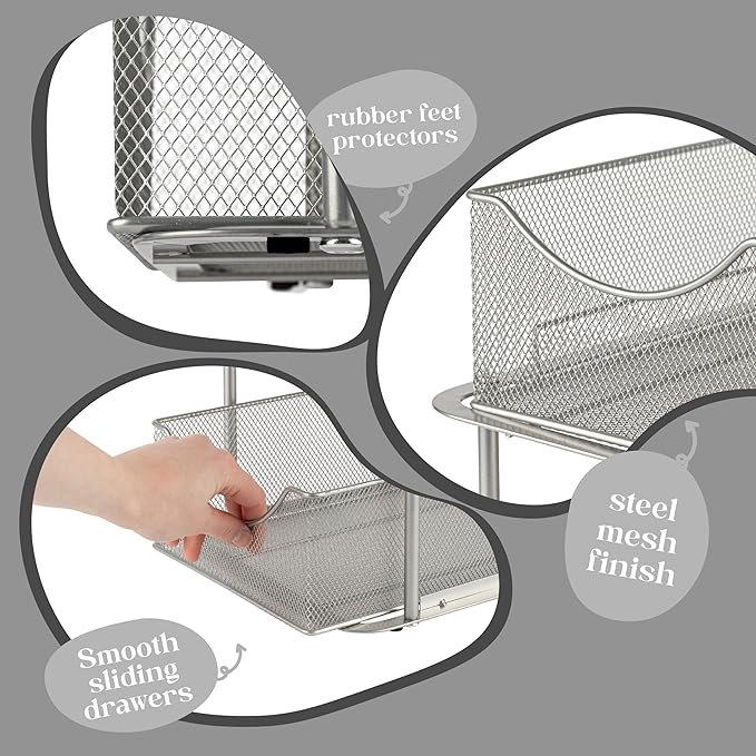 Sorbus 2 Tier Metal Under Sink Organizer - Image 5
