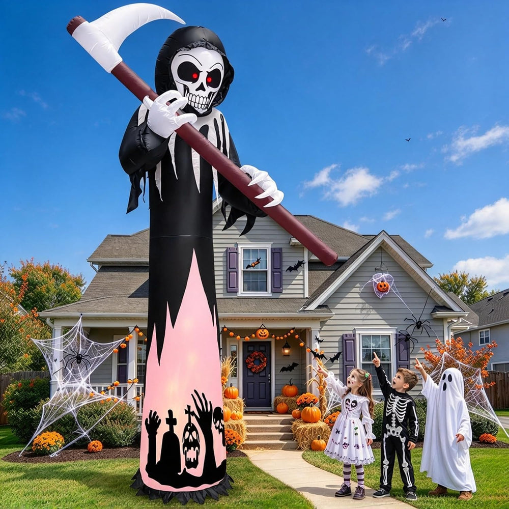 12FT Tall Halloween Inflatables Outdoor Decorations Grim Reaper Ghost