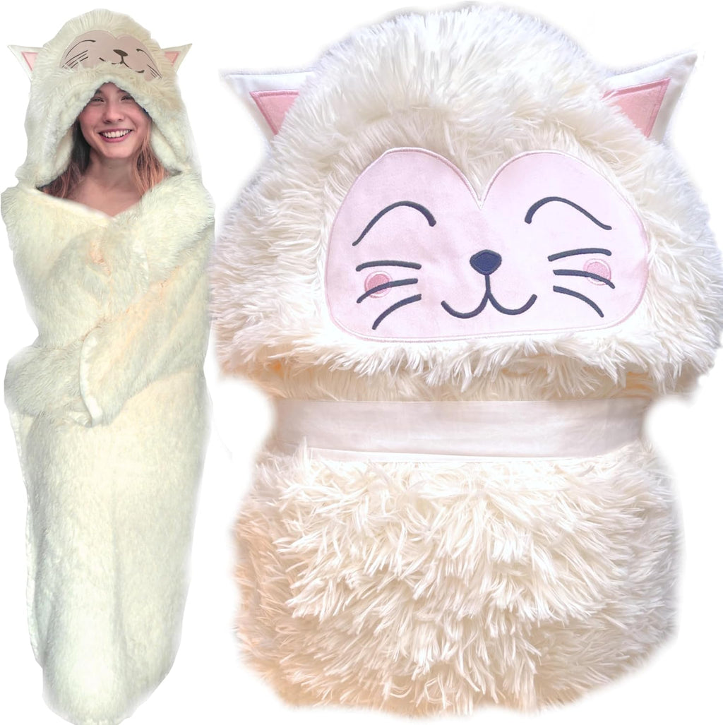 Evovee Cat Blanket for Adults Animal Sherpa Fleece Cat Lovers Gifts for Girls Women Men Kids Fluffy Decor Plush Throw