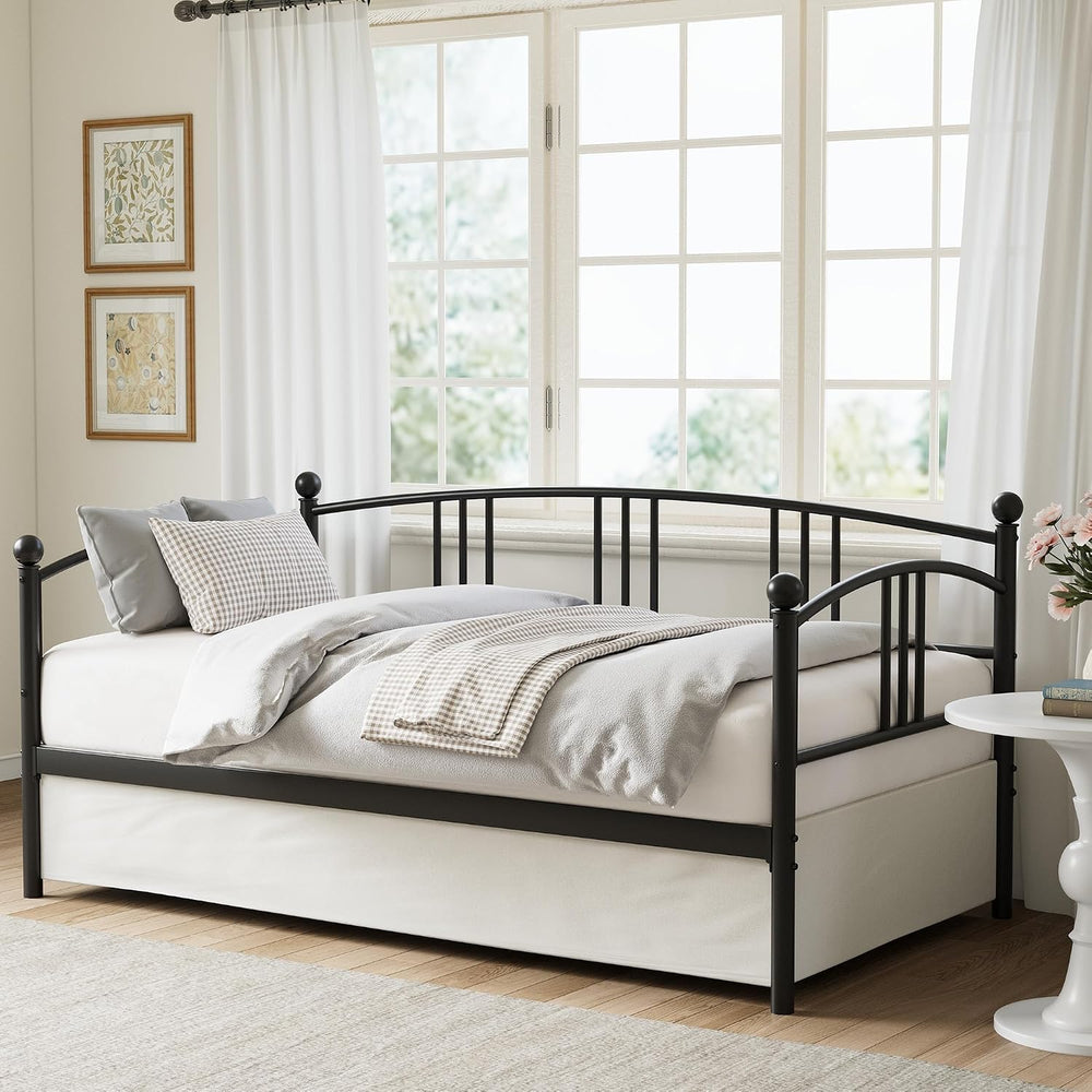 IDEALHOUSE Twin Daybed Without Trundle, Metal Twin Size Daybed, Steel Slat Su...