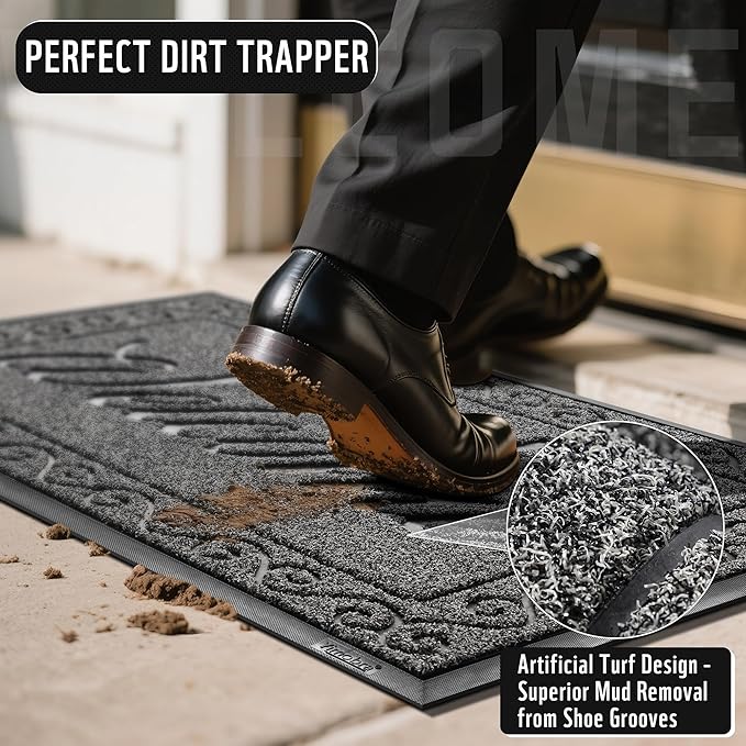 Yimobra Welcome Mat Outdoor Indoor, Waterproof Heavy Duty Front Door Mat - Image 4