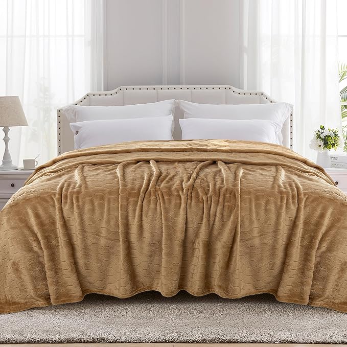 TOONOW Fleece Bed Blanket Queen Size 90x90 inches, Super Soft Fluffy Fuzzy by TOONOW