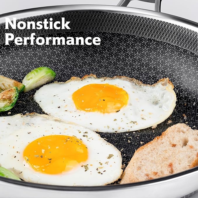 SNOWCLAD Hybrid Nonstick Stainless Steel Frying Pan - Image 4
