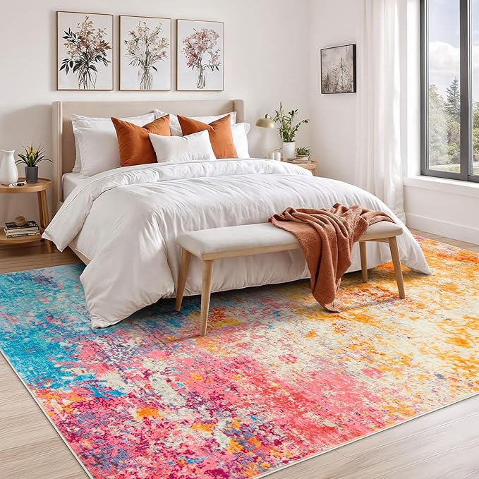 Rugflix 6x9 Area Rugs for Living Room, Washable Large Multicolor Rug - Image 2