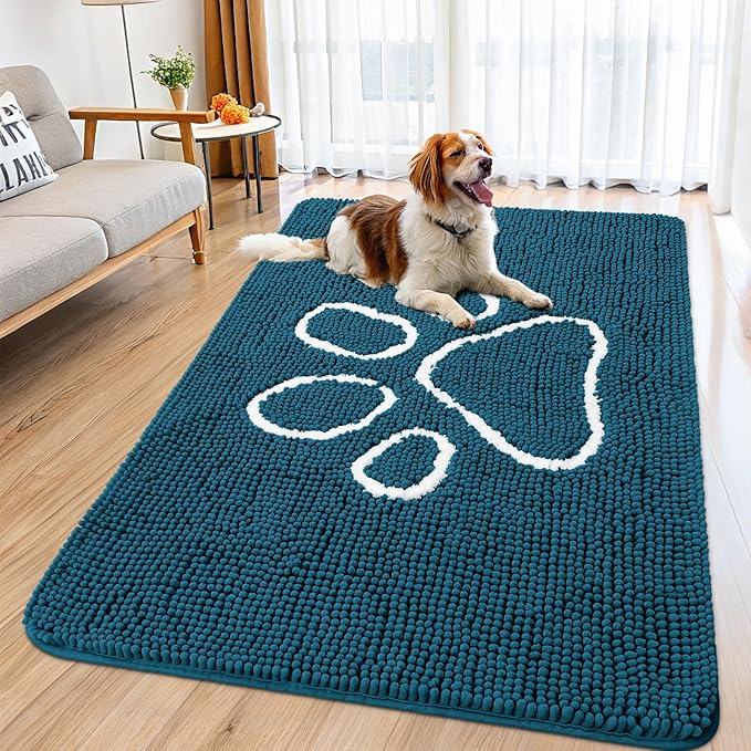 Smiry Dog Door Mat for Muddy Paws, Absorbent Dirt Trapper Non Slip Quick Dry by Smiry