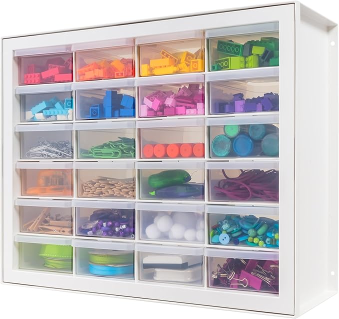 IRIS USA Plastic Storage Drawers, Made in USA, 24-Drawer Small Parts Organizer by IRISUSA