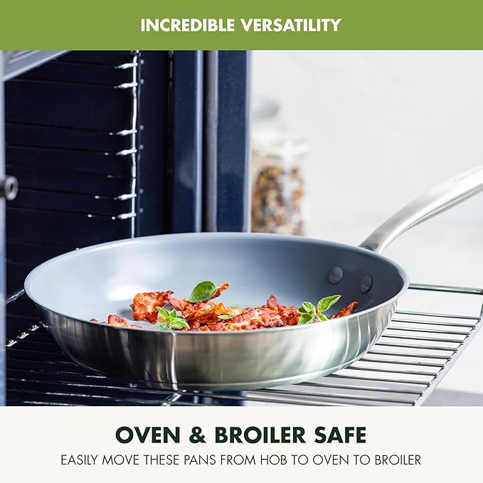 GreenPan Treviso 10 Piece Cookware Set, Non-Toxic PFAS-Free Stainless Steel - Image 9