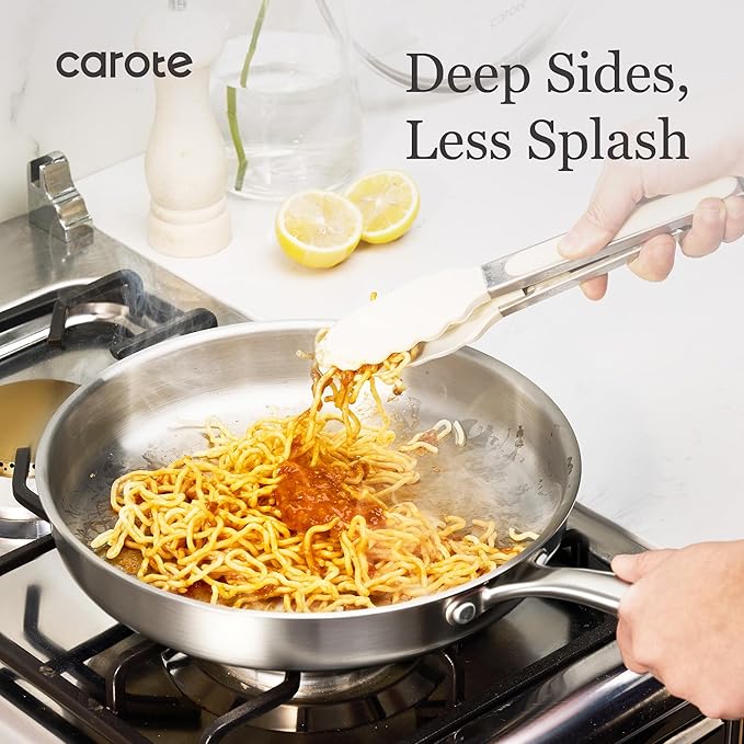 CAROTE 7-Piece Tri-Ply Stainless Steel Frying Pan Set, Skillet Set 8"/10"/12" - Image 7
