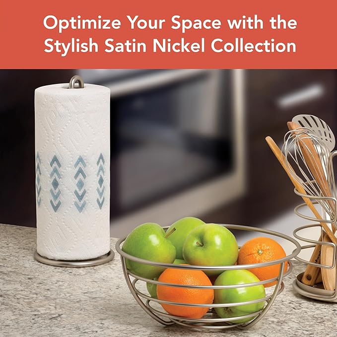 Spectrum 41078 Diversifies Designs Paper Towel Holder, 2 Ounce, Satin Nickel - Image 2