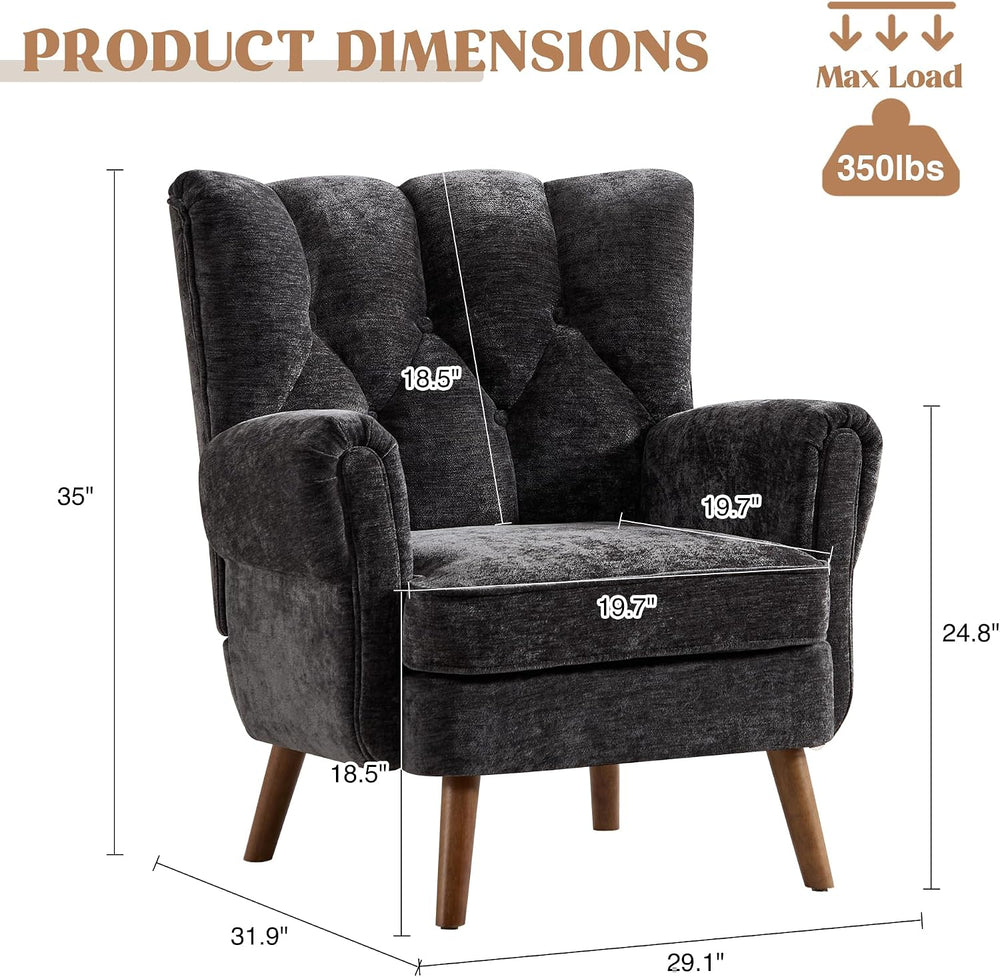 Wingback Accent Chairs for Living Room, Mid-Century Modern Living Room Chairs...