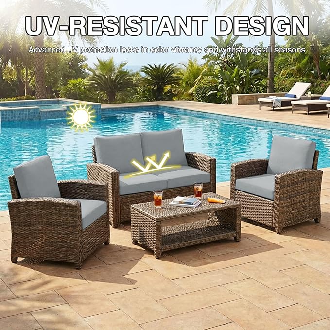 hyha 12Pcs Patio Cushion Covers, Stretch Outdoor Couch Cushion Covers - Image 6