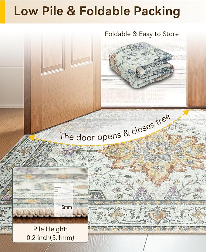 Area Rugs 2'6''x14' Runner Rug Non Slip Washable - Image 4