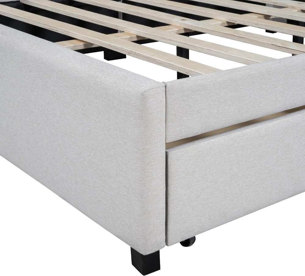 Merax Upholstered Daybed with 2 Storage Drawers, Full Size Sofa Bed Frame, No...