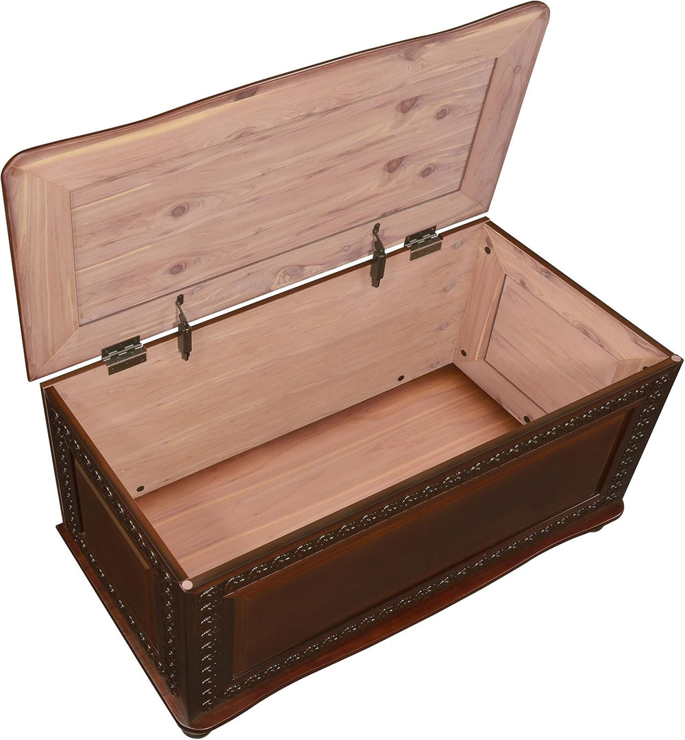 BOWERY HILL 40" x 21" Traditional Wood Cedar Blanket Chest, Flip Op...