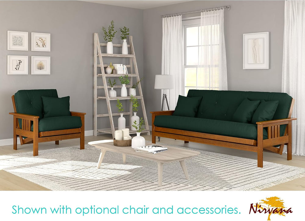 Nirvana Futons Stanford Futon Set - Queen Size, Frame, 8" Mattress, Twil...