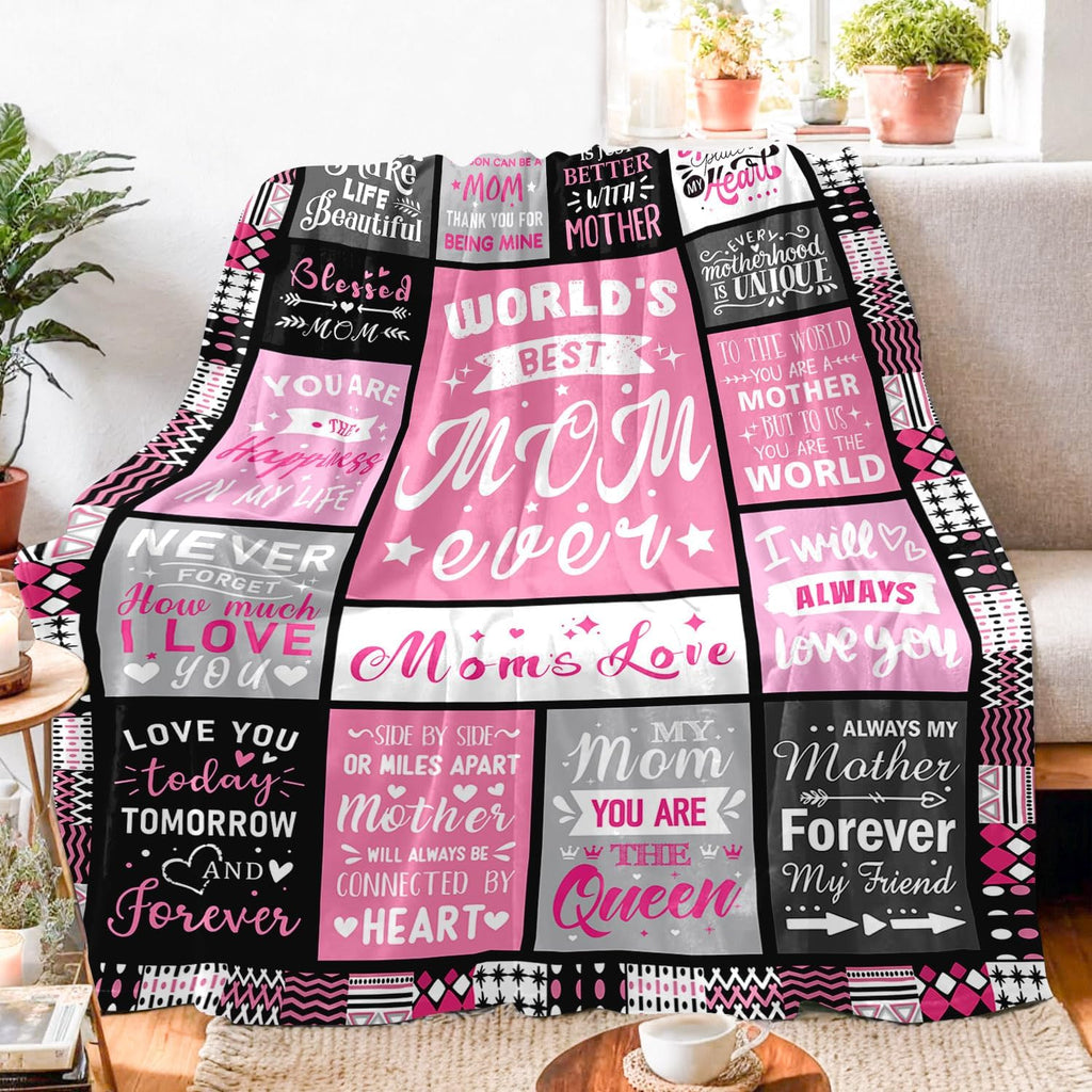 Mom Birthday Gifts from Daughter, Best Mom Ever Blanket 60"x80" | Soft Cozy Keepsake for Christmas, Valentine's Day, Mother's Day and More