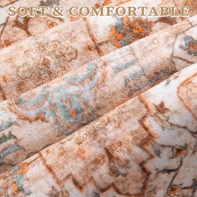 SERISSA Area Rug 3x5 Boho Peach Cream Rugs - Image 4