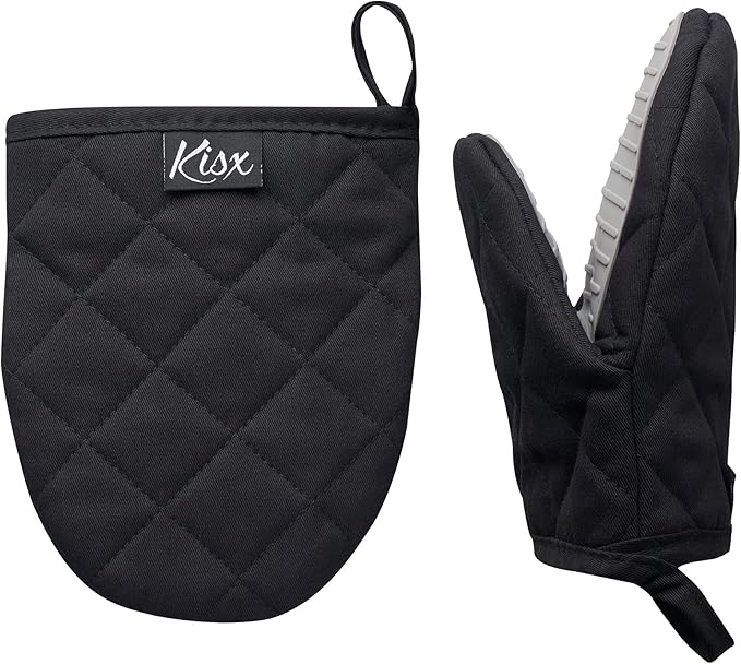 Oven Mitts Heat Resistant – Mini Oven Mitts, Silicone Gloves Heat Resistant by KisxLiving
