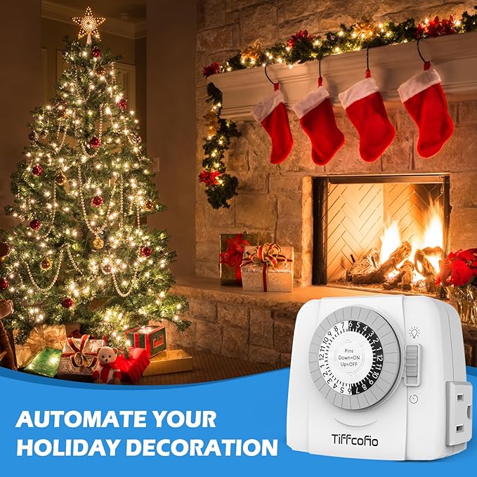 TiFFCOFiO Indoor Mechanical Outlet Timer, 3 Prong Timers - Image 7