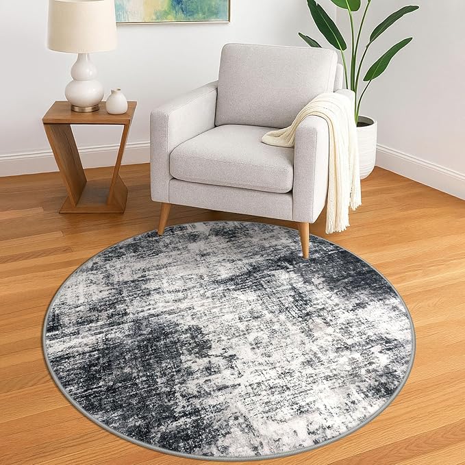 IOHOUZE Round Area Rug 5 Ft Circle Entryway Rugs Round Washable Door Mat Indoor by iOhouze