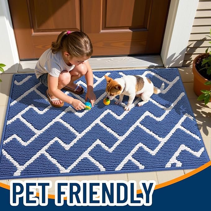 OLANLY Front Door Mat, Non-Slip Rubber Backing, Dirt Resistant and Absorbent
