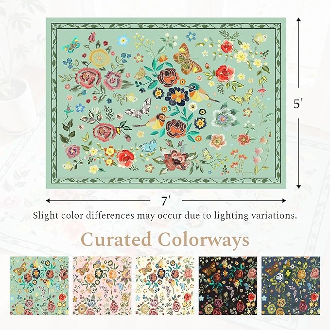 Rugflix 5x7 Washable Area Rug for Living Room, Soft Non Slip Low Pile Carpet - Image 2