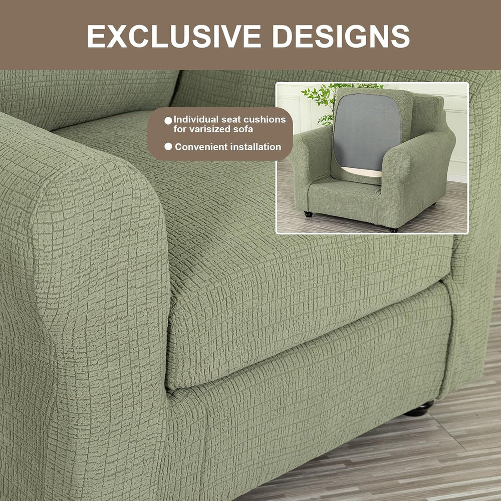 Sofa Cover Armchair Slipcover Chair Cover 2-Piece Couch Slipcover with Arms