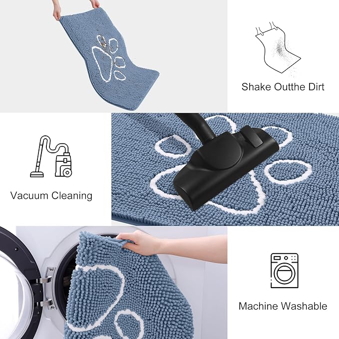 Smiry Dog Door Mat for Muddy Paws, Absorbent Dirt Trapper Non Slip Quick Dry - Image 6