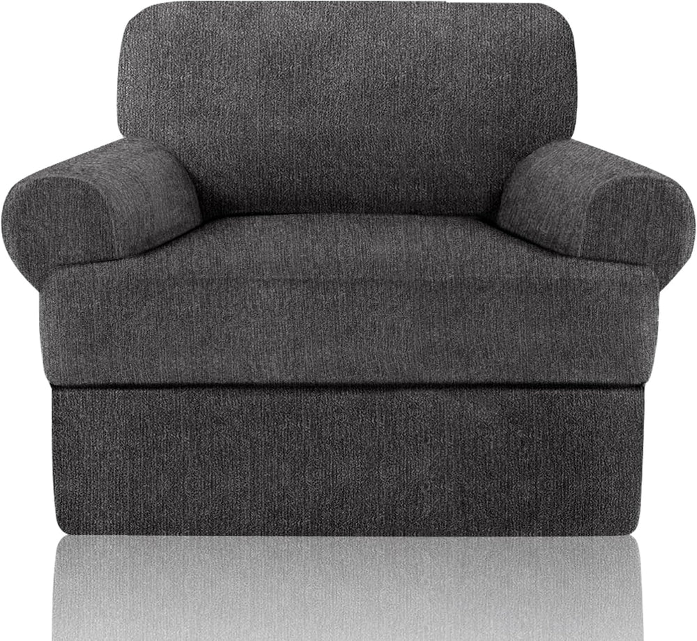 Sofa Cover 2 Pieces T Cushion Chair Covers with Arms Super Stretch Chair Slip...