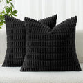 MIULEE Pack of 2 Corduroy Decorative Euro Sham Throw Pillow Covers 24x24 Inch by MIULEE