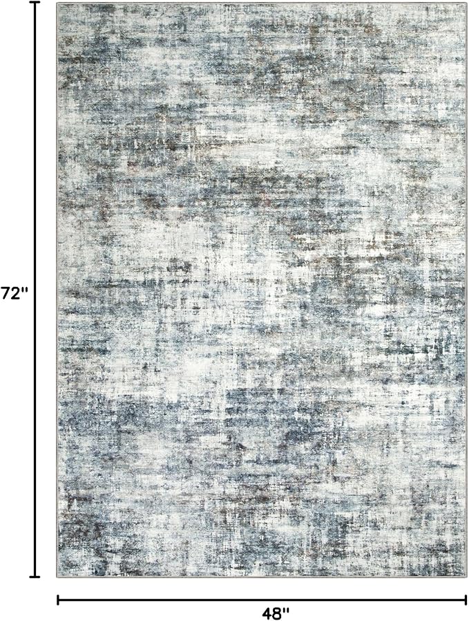 4x6 Area Rugs Washable Rug: Modern Abstract Living Room Rug Soft Anti-Skid Thin - Image 2