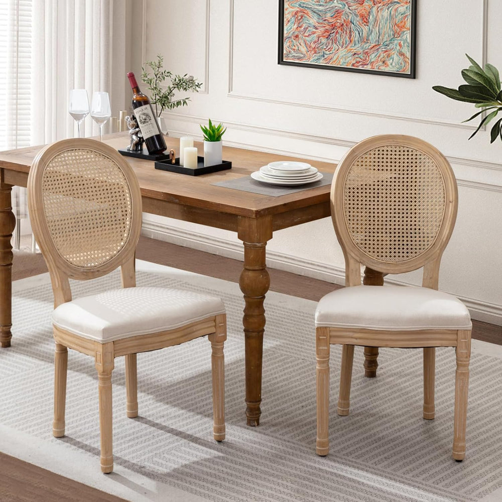 SoarFlash French Dining Chairs Set of 2, Vantage Dining Chair with Round Back...