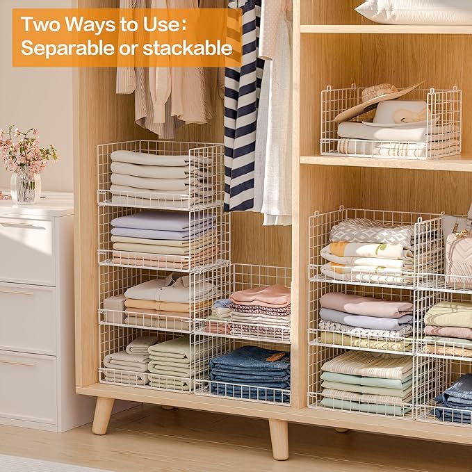 Yociyoga 6-Tier Stackable Closet Organizers and Storage Shelves, Closet Shelf - Image 6