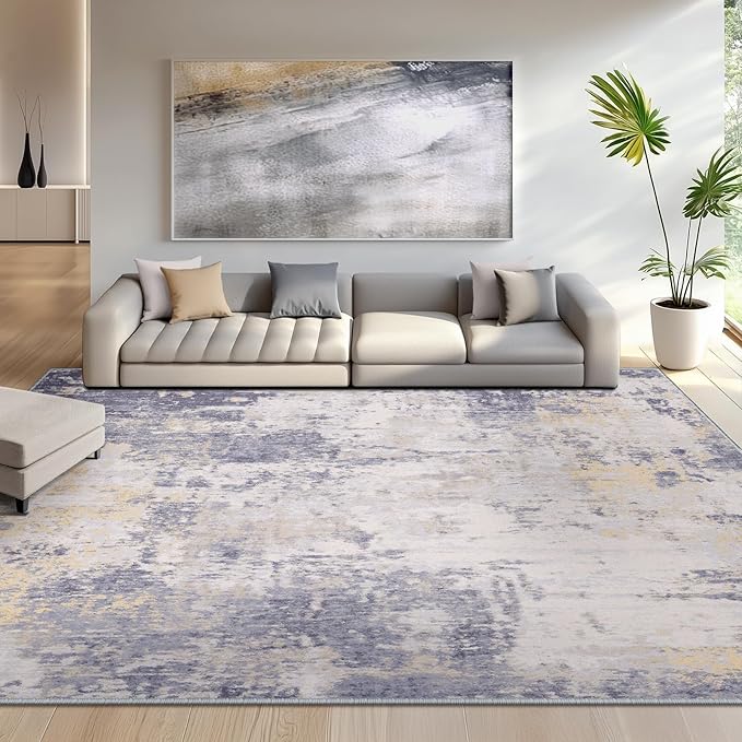 Washable Area Rugs 6'x8' Non-Slip Modern Abstract Soft - Image 3