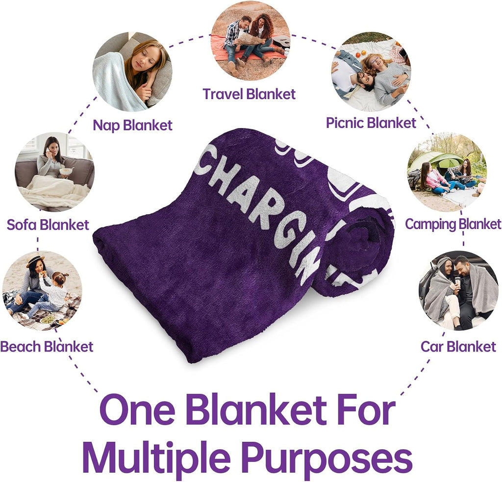 Leebbsin Funny Nana Gifts, Nana Birthday Gifts from Grandkids | Nana is Charging Sloth Blanket 60" X 50", Purple, Gifts for Nana Christmas Mothers Day, Soft Sloth Throws Blanket for Nana