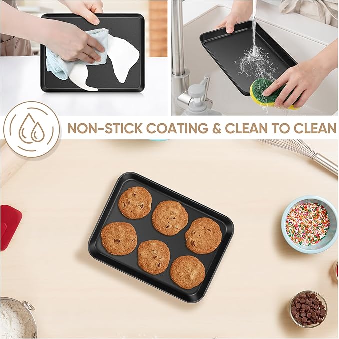 E-far Baking Sheet Set of 2, Nonstick Carbon Steel Baking Trays - Image 5