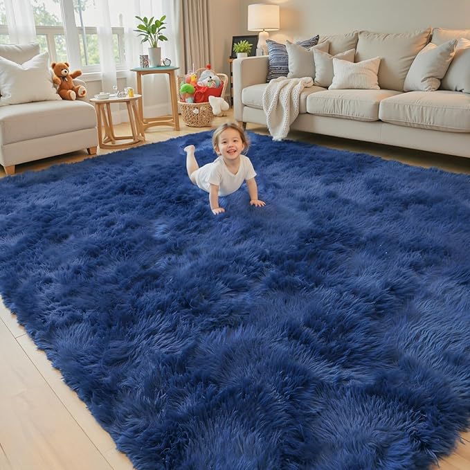 Rugs for Living Room 5x8, Alfombras para Salas Shag Large Plush Soft Area Rug by Junhejiamei