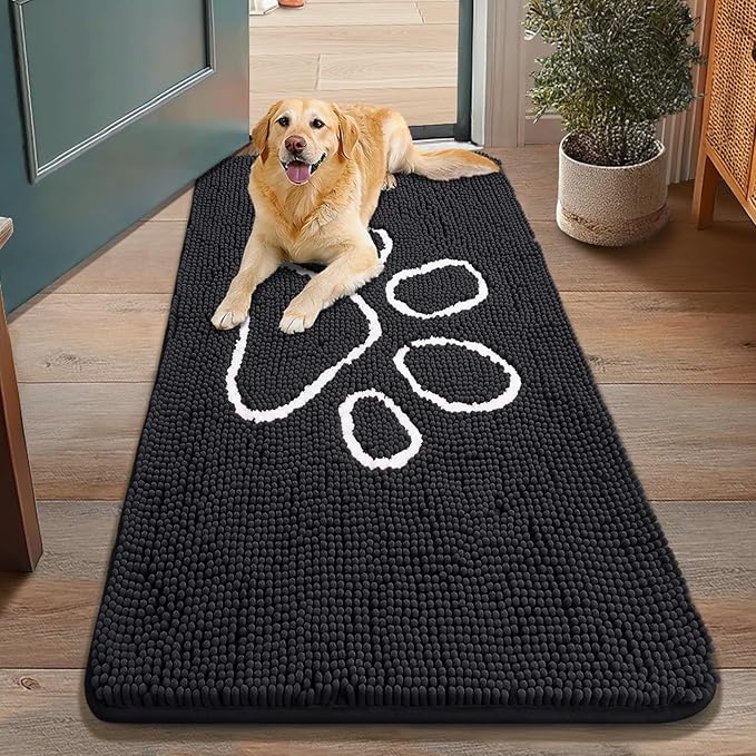 Smiry Dog Door Mat for Muddy Paws, Absorbent Dirt Trapper Non Slip Quick Dry by Smiry