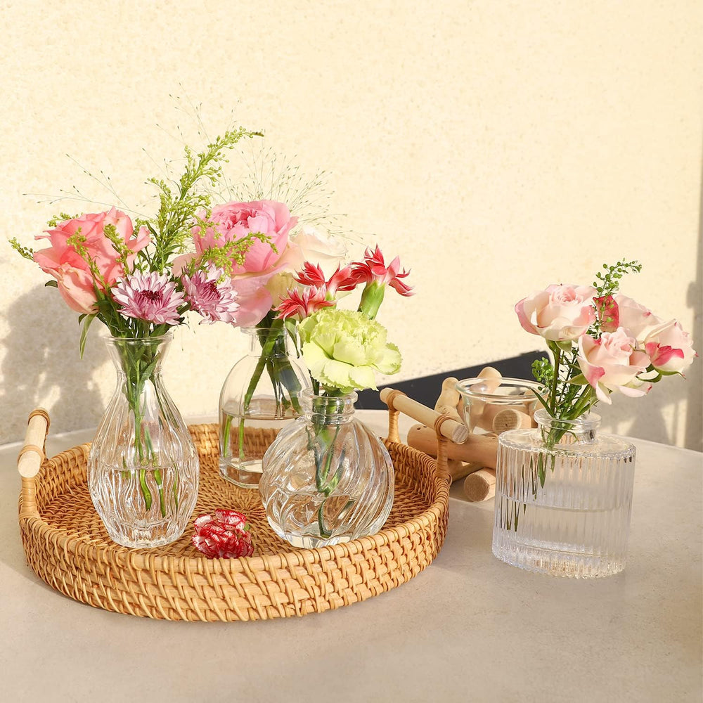 Bud Vases in Bulk 24, Small Glass Vase for Table Centerpieces