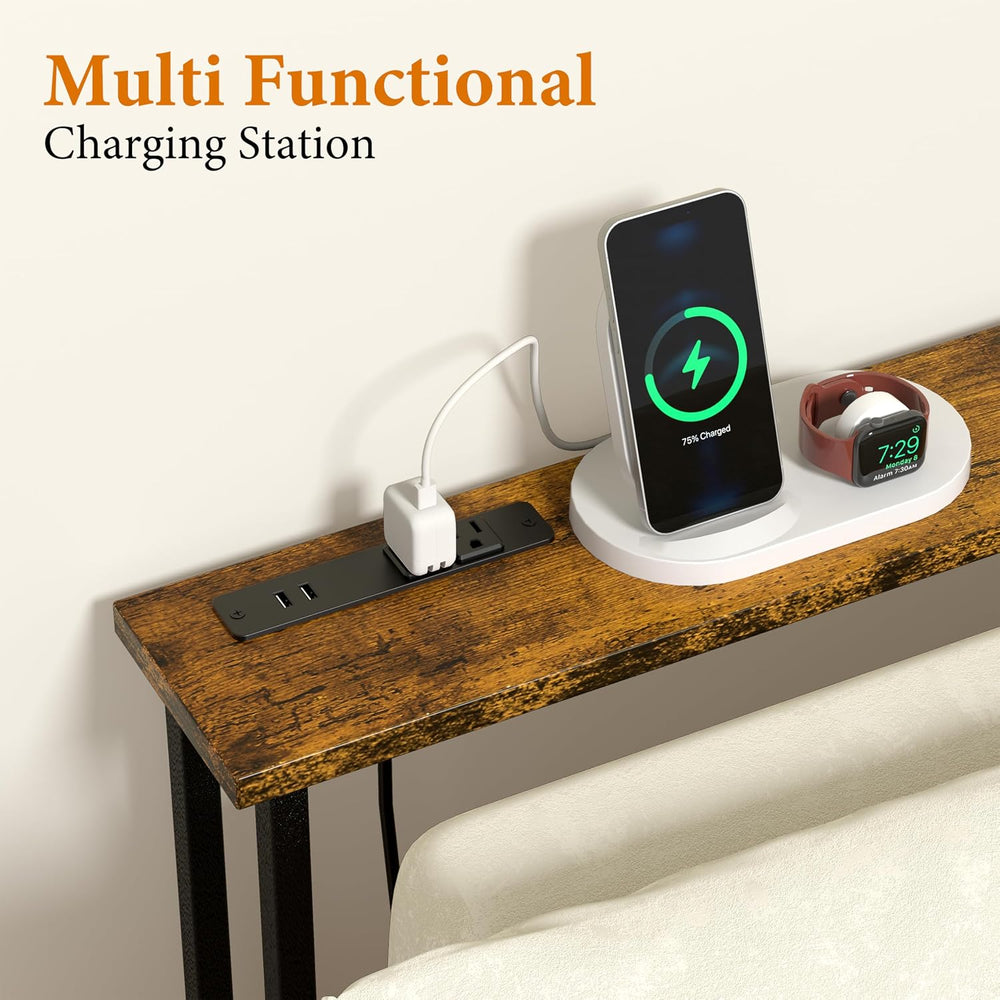 39" Sofa Table Narrow Long with Power Outlets & 2 USB Ports